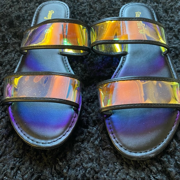 Sunny Feet Iridescent “Shoreline-27” Slides NWT - Picture 3 of 7
